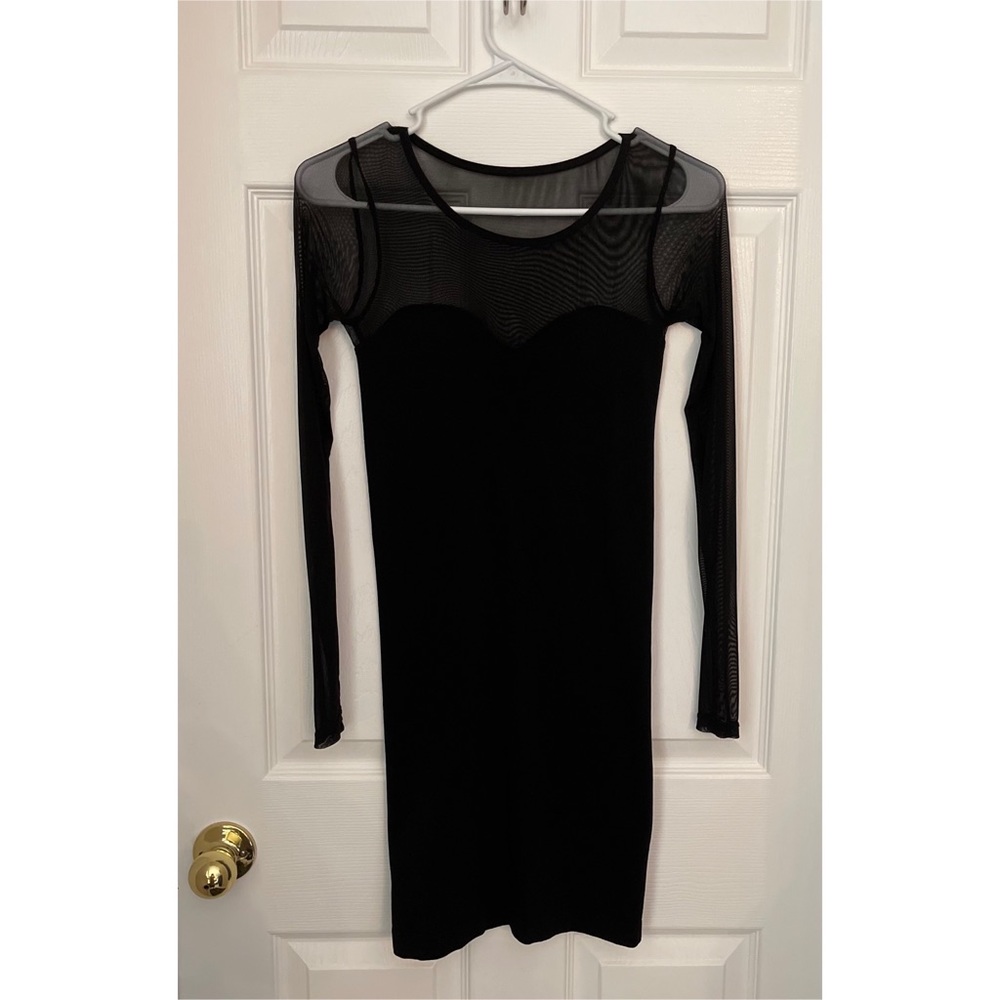 Bebe sheer arm/cleavage dress